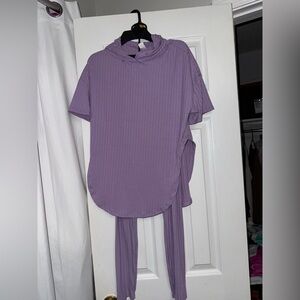 SHEIN Lavender Hooded Top